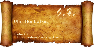 Ohr Herkules névjegykártya